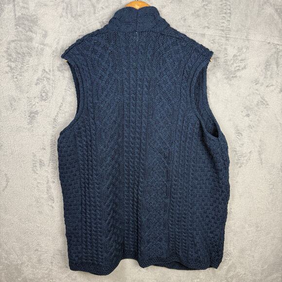 Kilronan Knitwear Women's Open Cardigan Blue Cable Knit XXL Ireland Fisherman - Picture 6 of 8